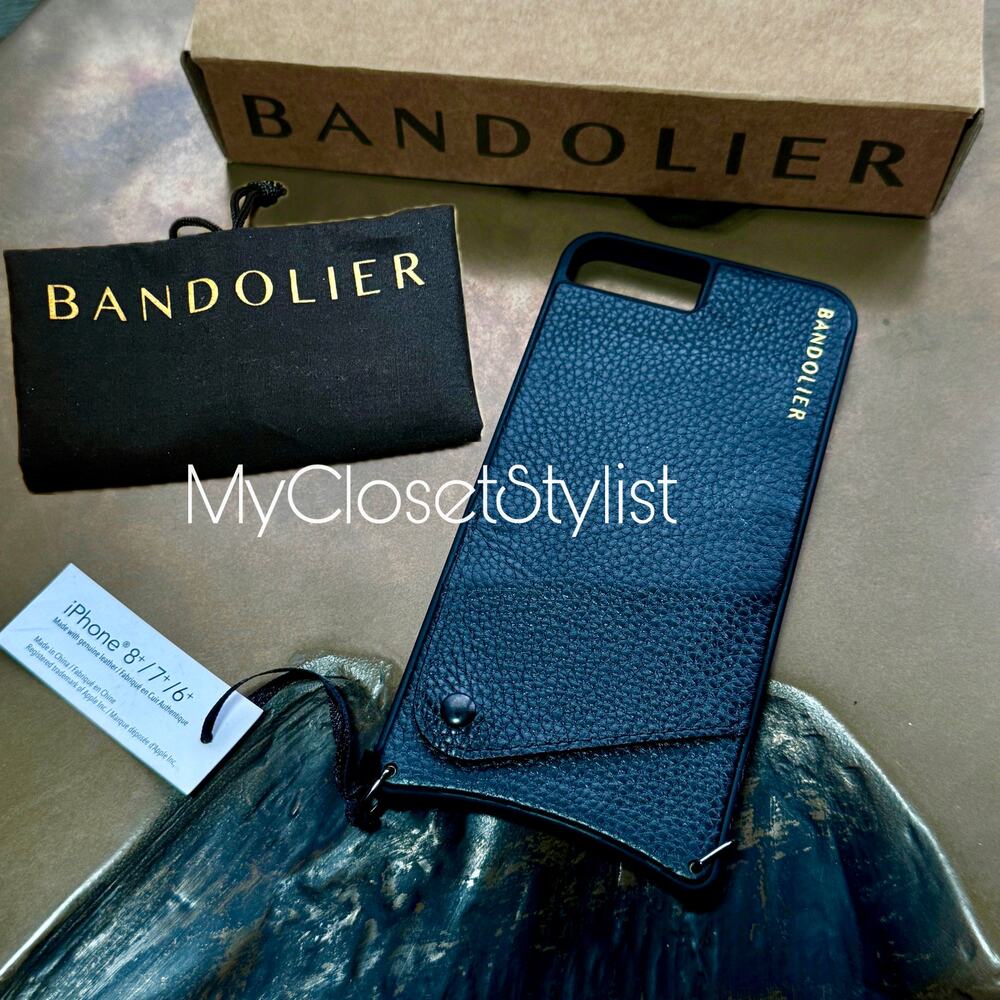 BANDOLIER Black Leather Wallet Case 8+ 7+ 6+ NEW! In Bag Rare Unisex men's women